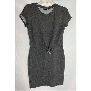 Popular Basics Gray Short Sleeve knot dress Size M